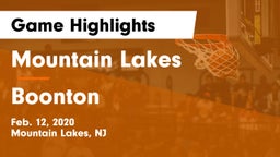 Mountain Lakes  vs Boonton  Game Highlights - Feb. 12, 2020