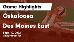Oskaloosa  vs Des Moines East  Game Highlights - Sept. 10, 2022