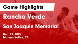Rancho Verde  vs San Joaquin Memorial  Game Highlights - Dec. 29, 2023