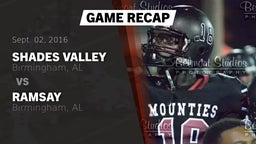 Recap: Shades Valley  vs. Ramsay  2016