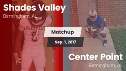 Matchup: Shades Valley High vs. Center Point  2017