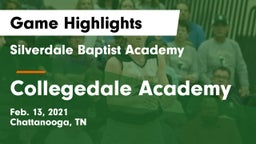 Silverdale Baptist Academy vs Collegedale Academy Game Highlights - Feb. 13, 2021