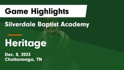 Silverdale Baptist Academy vs Heritage  Game Highlights - Dec. 8, 2023