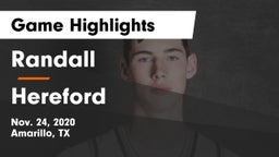 Randall  vs Hereford  Game Highlights - Nov. 24, 2020