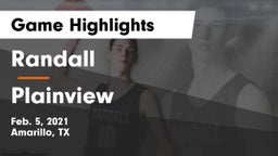 Randall  vs Plainview  Game Highlights - Feb. 5, 2021