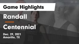 Randall  vs Centennial  Game Highlights - Dec. 29, 2021