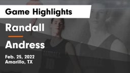 Randall  vs Andress Game Highlights - Feb. 25, 2022