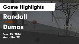 Randall  vs Dumas  Game Highlights - Jan. 23, 2024
