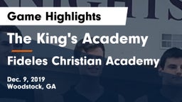 The King's Academy vs Fideles Christian Academy Game Highlights - Dec. 9, 2019