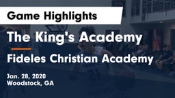 The King's Academy vs Fideles Christian Academy Game Highlights - Jan. 28, 2020