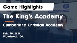 The King's Academy vs Cumberland Christian Academy Game Highlights - Feb. 20, 2020
