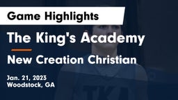 The King's Academy vs New Creation Christian Game Highlights - Jan. 21, 2023