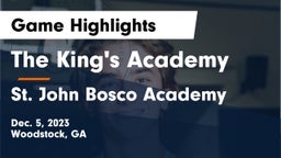 The King's Academy vs St. John Bosco Academy Game Highlights - Dec. 5, 2023