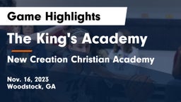 The King's Academy vs New Creation Christian Academy Game Highlights - Nov. 16, 2023