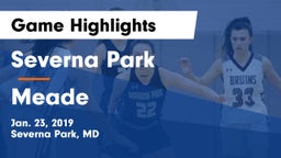 Severna Park  vs Meade  Game Highlights - Jan. 23, 2019