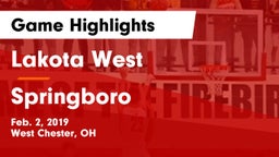 Lakota West  vs Springboro  Game Highlights - Feb. 2, 2019