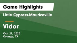 Little Cypress-Mauriceville  vs Vidor  Game Highlights - Oct. 27, 2020