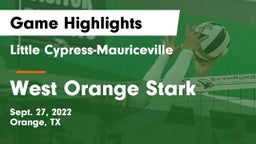 Little Cypress-Mauriceville  vs West Orange Stark  Game Highlights - Sept. 27, 2022