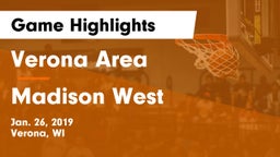 Verona Area  vs Madison West  Game Highlights - Jan. 26, 2019