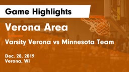 Verona Area  vs Varsity Verona vs Minnesota Team Game Highlights - Dec. 28, 2019