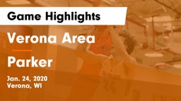 Verona Area  vs Parker  Game Highlights - Jan. 24, 2020