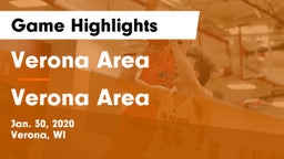 Verona Area  vs Verona Area  Game Highlights - Jan. 30, 2020