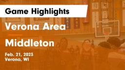 Verona Area  vs Middleton  Game Highlights - Feb. 21, 2023