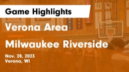 Verona Area  vs Milwaukee Riverside  Game Highlights - Nov. 28, 2023