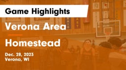 Verona Area  vs Homestead  Game Highlights - Dec. 28, 2023