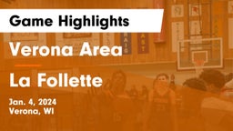 Verona Area  vs La Follette  Game Highlights - Jan. 4, 2024