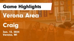 Verona Area  vs Craig  Game Highlights - Jan. 13, 2024