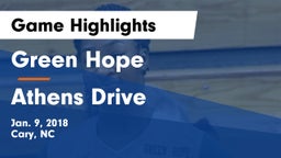 Green Hope  vs Athens Drive  Game Highlights - Jan. 9, 2018