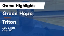 Green Hope  vs Triton  Game Highlights - Jan. 3, 2019