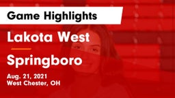 Lakota West  vs Springboro  Game Highlights - Aug. 21, 2021