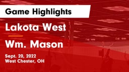 Lakota West  vs Wm. Mason  Game Highlights - Sept. 20, 2022