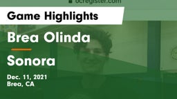 Brea Olinda  vs Sonora  Game Highlights - Dec. 11, 2021