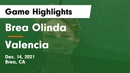 Brea Olinda  vs Valencia  Game Highlights - Dec. 14, 2021