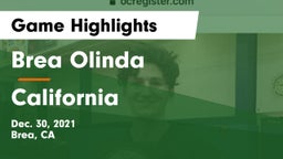 Brea Olinda  vs California  Game Highlights - Dec. 30, 2021