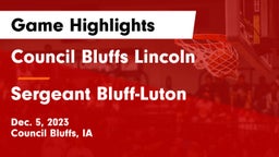 Council Bluffs Lincoln  vs Sergeant Bluff-Luton  Game Highlights - Dec. 5, 2023