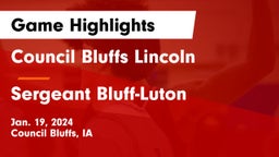 Council Bluffs Lincoln  vs Sergeant Bluff-Luton  Game Highlights - Jan. 19, 2024