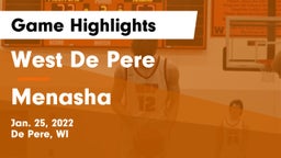 West De Pere  vs Menasha  Game Highlights - Jan. 25, 2022
