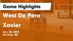 West De Pere  vs Xavier  Game Highlights - Jan. 28, 2022