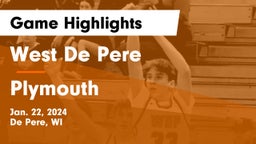 West De Pere  vs Plymouth  Game Highlights - Jan. 22, 2024