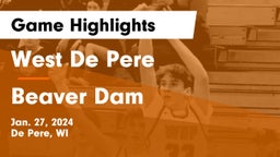 West De Pere  vs Beaver Dam  Game Highlights - Jan. 27, 2024