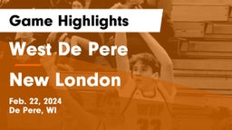 West De Pere  vs New London  Game Highlights - Feb. 22, 2024