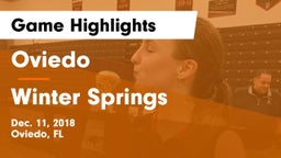 Oviedo  vs Winter Springs  Game Highlights - Dec. 11, 2018