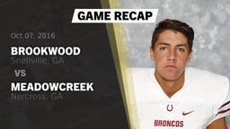 Recap: Brookwood  vs. Meadowcreek  2016