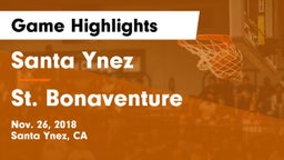 Santa Ynez  vs St. Bonaventure  Game Highlights - Nov. 26, 2018