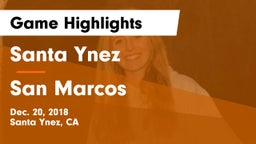 Santa Ynez  vs San Marcos  Game Highlights - Dec. 20, 2018