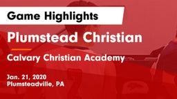 Plumstead Christian  vs Calvary Christian Academy  Game Highlights - Jan. 21, 2020